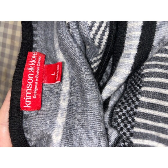 Krimson Klover Women's Sweater Dress size L Long Sleeve Striped Wool Blend - Picture 7 of 10